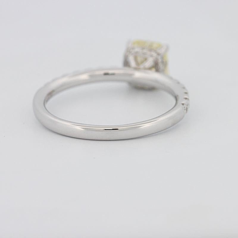 1 CT Fancy Yellow Cushion Cut Pavé Solitaire - ZIZOV DIAMONDS