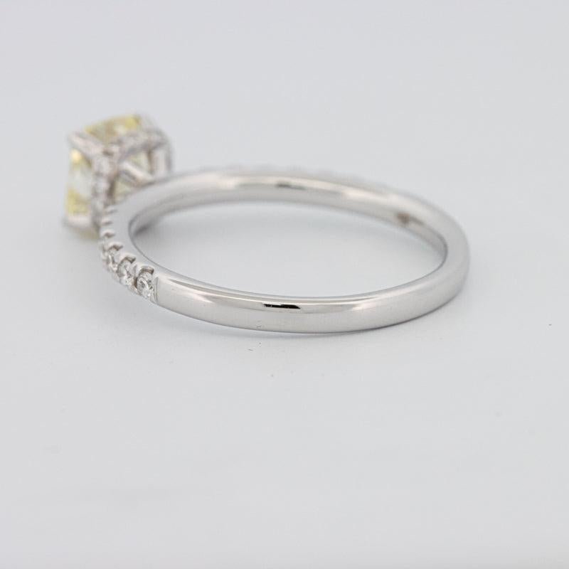 1 CT Fancy Yellow Cushion Cut Pavé Solitaire - ZIZOV DIAMONDS