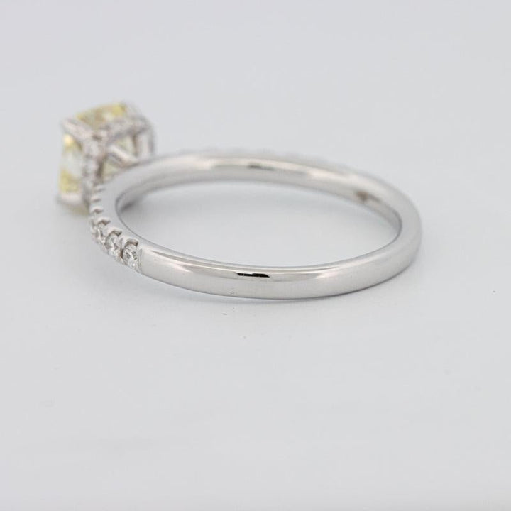 1 CT Fancy Yellow Cushion Cut Pavé Solitaire - ZIZOV DIAMONDS