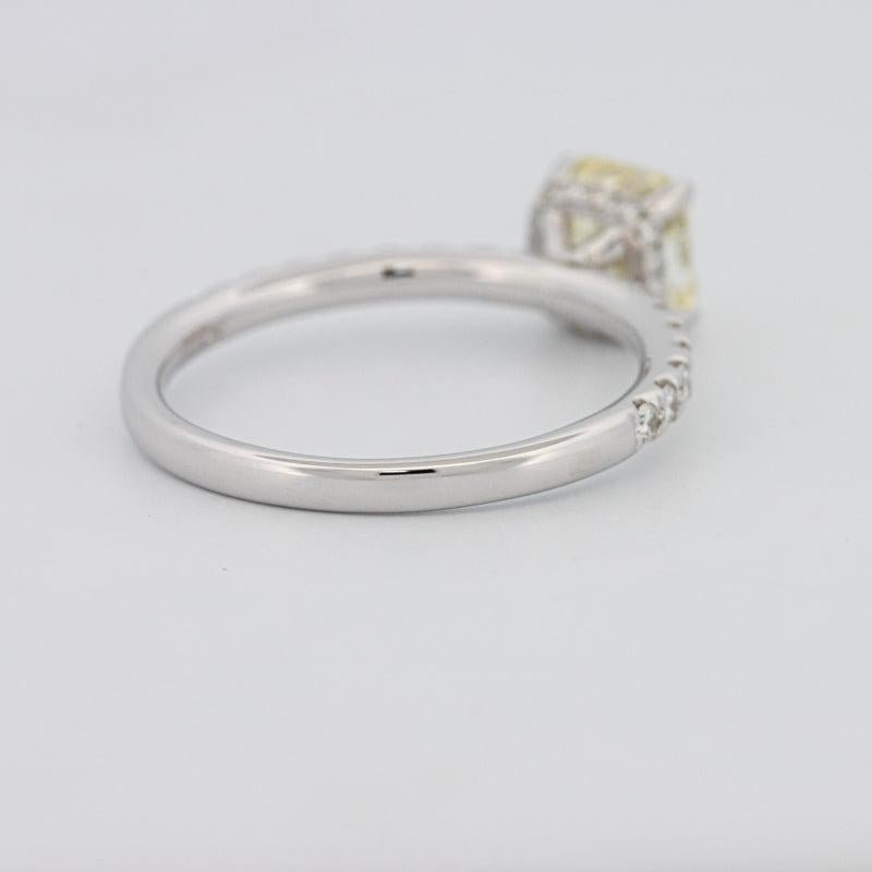1 CT Fancy Yellow Cushion Cut Pavé Solitaire - ZIZOV DIAMONDS