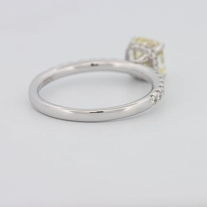 1 CT Fancy Yellow Cushion Cut Pavé Solitaire - ZIZOV DIAMONDS
