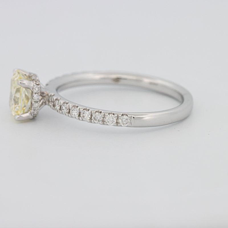 1 CT Fancy Yellow Cushion Cut Pavé Solitaire - ZIZOV DIAMONDS