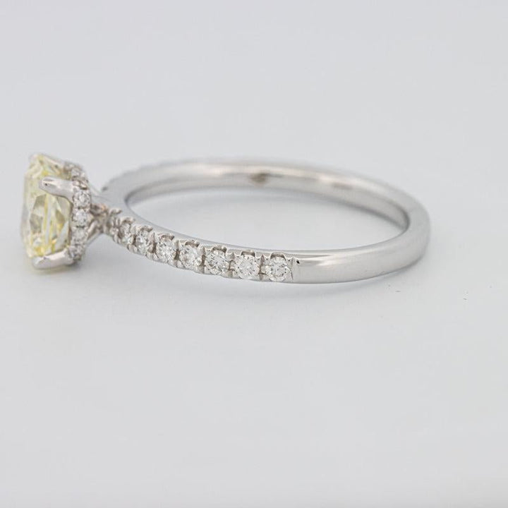 1 CT Fancy Yellow Cushion Cut Pavé Solitaire - ZIZOV DIAMONDS