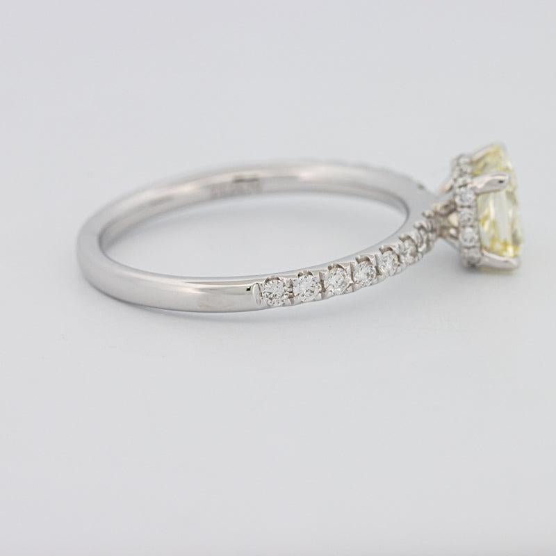 1 CT Fancy Yellow Cushion Cut Pavé Solitaire - ZIZOV DIAMONDS