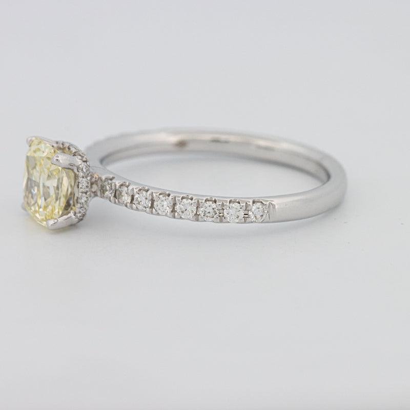 1 CT Fancy Yellow Cushion Cut Pavé Solitaire - ZIZOV DIAMONDS