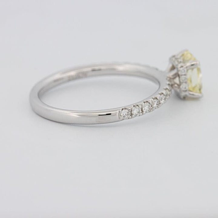 1 CT Fancy Yellow Cushion Cut Pavé Solitaire - ZIZOV DIAMONDS
