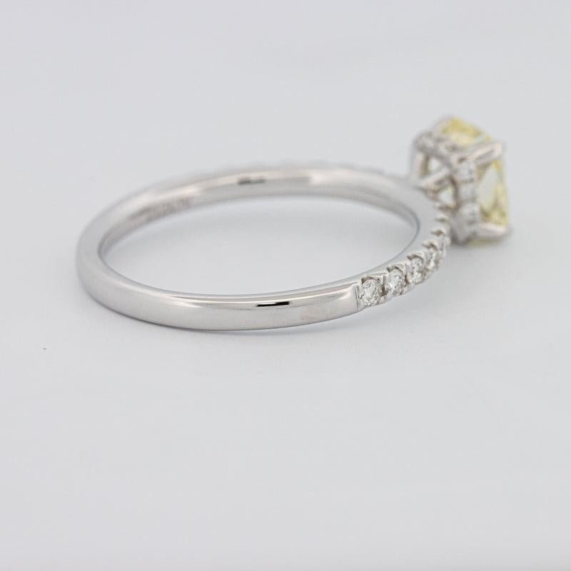 1 CT Fancy Yellow Cushion Cut Pavé Solitaire - ZIZOV DIAMONDS