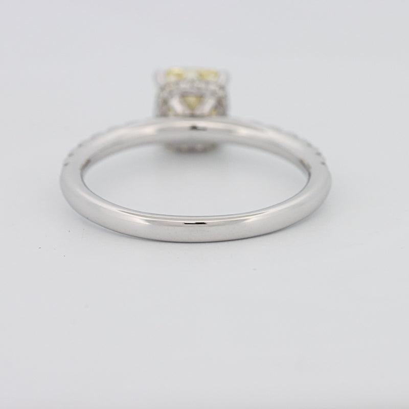 1 CT Fancy Yellow Cushion Cut Pavé Solitaire - ZIZOV DIAMONDS