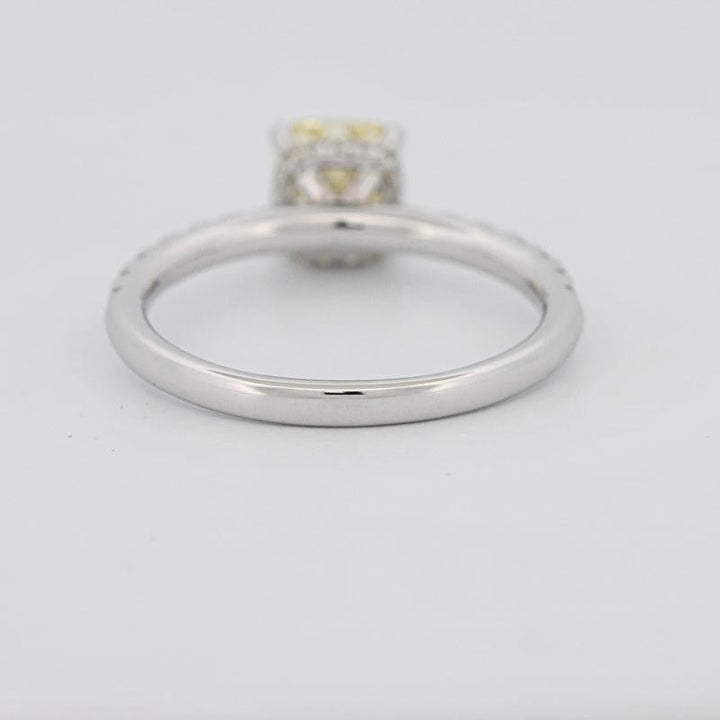 1 CT Fancy Yellow Cushion Cut Pavé Solitaire - ZIZOV DIAMONDS