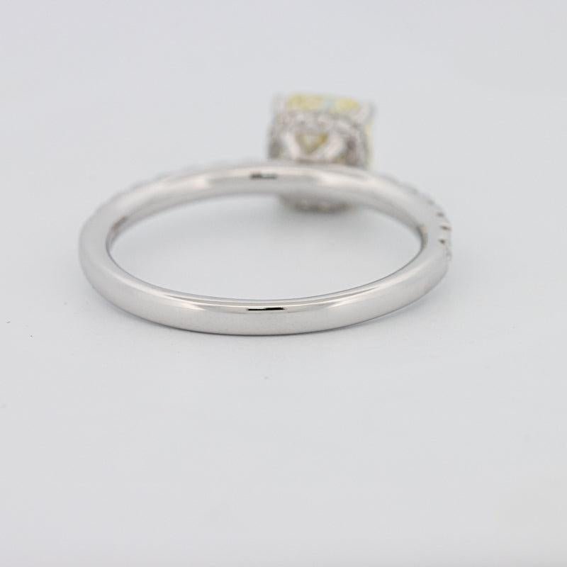 1 CT Fancy Yellow Cushion Cut Pavé Solitaire - ZIZOV DIAMONDS