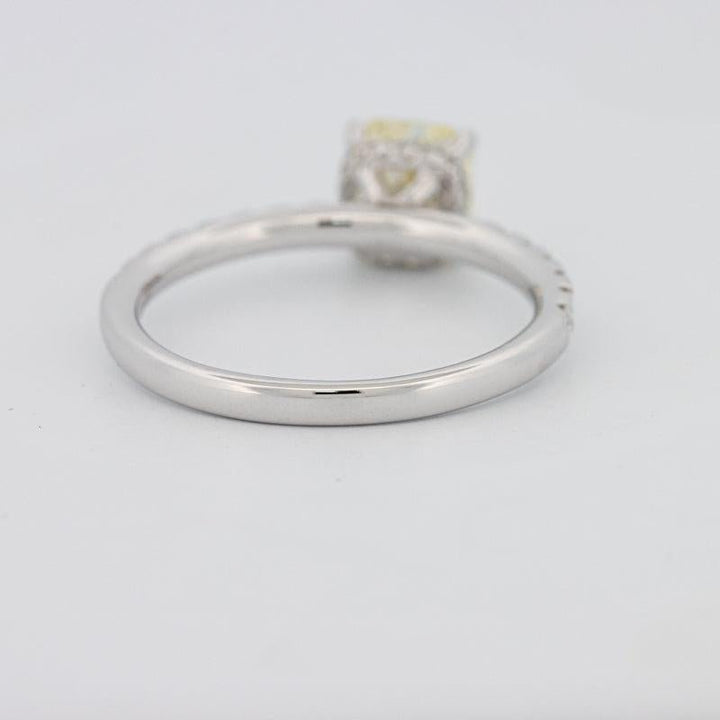 1 CT Fancy Yellow Cushion Cut Pavé Solitaire - ZIZOV DIAMONDS