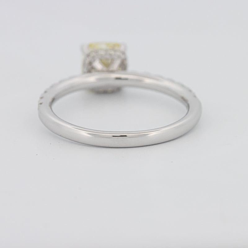 1 CT Fancy Yellow Cushion Cut Pavé Solitaire - ZIZOV DIAMONDS
