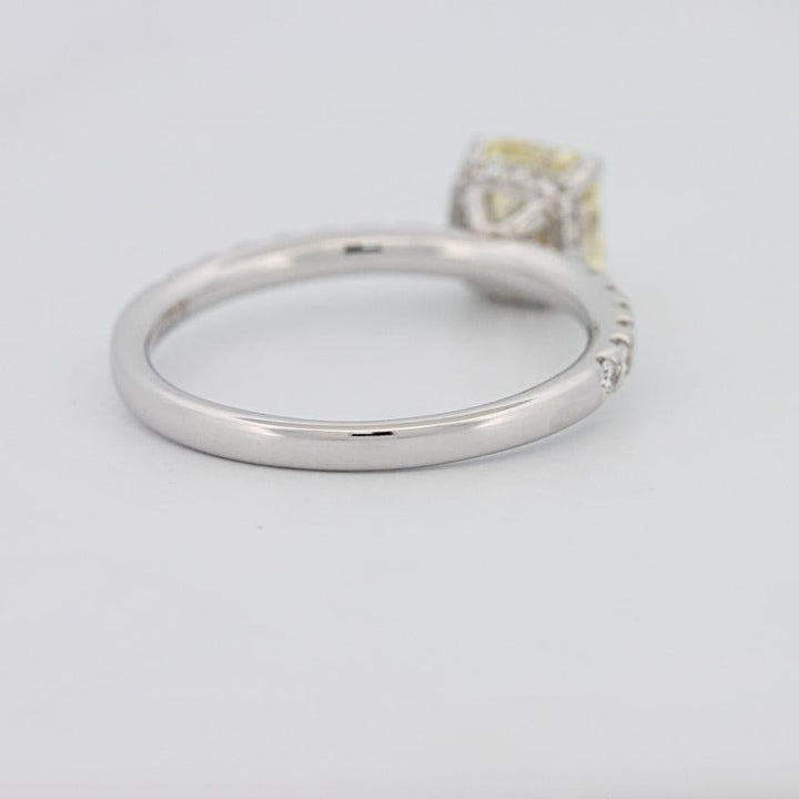1 CT Fancy Yellow Cushion Cut Pavé Solitaire - ZIZOV DIAMONDS