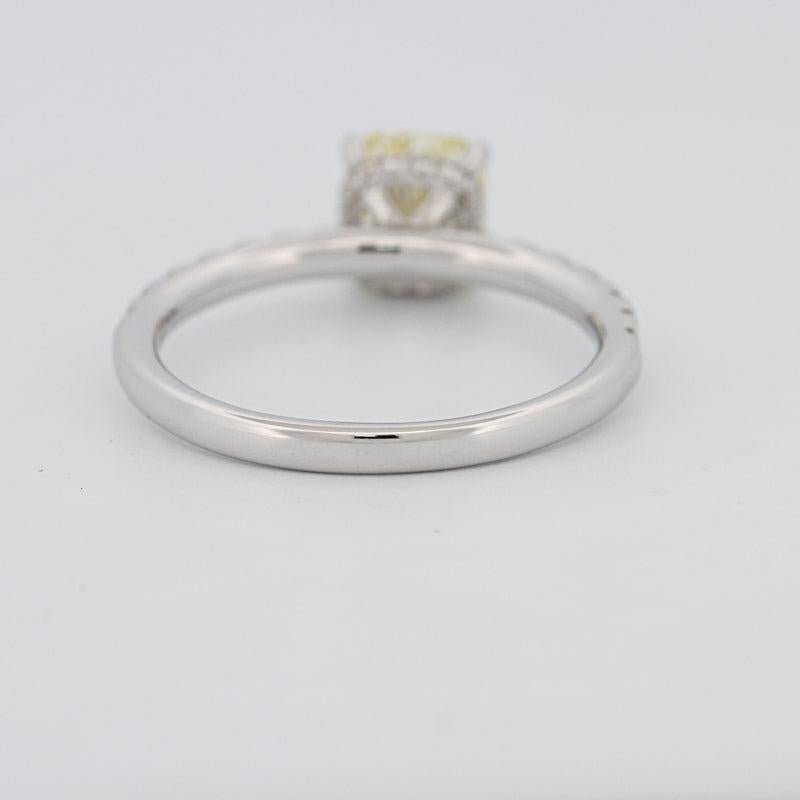 1 CT Fancy Yellow Cushion Cut Pavé Solitaire - ZIZOV DIAMONDS