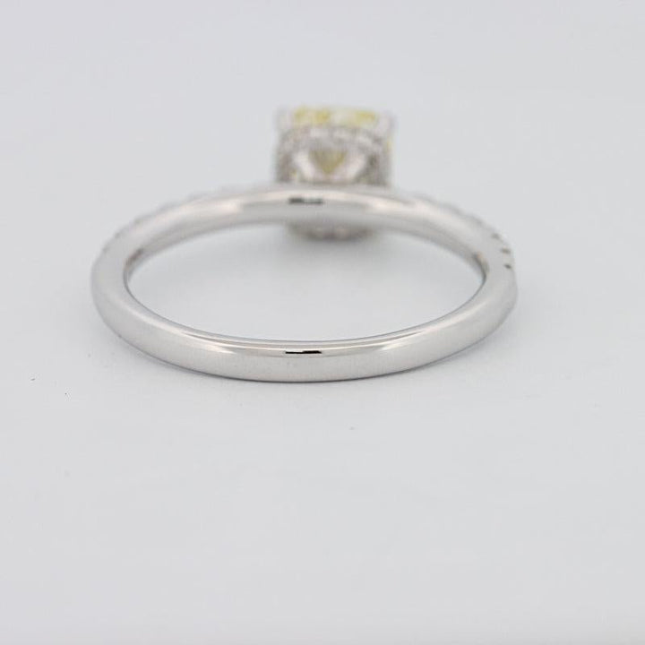 1 CT Fancy Yellow Cushion Cut Pavé Solitaire - ZIZOV DIAMONDS