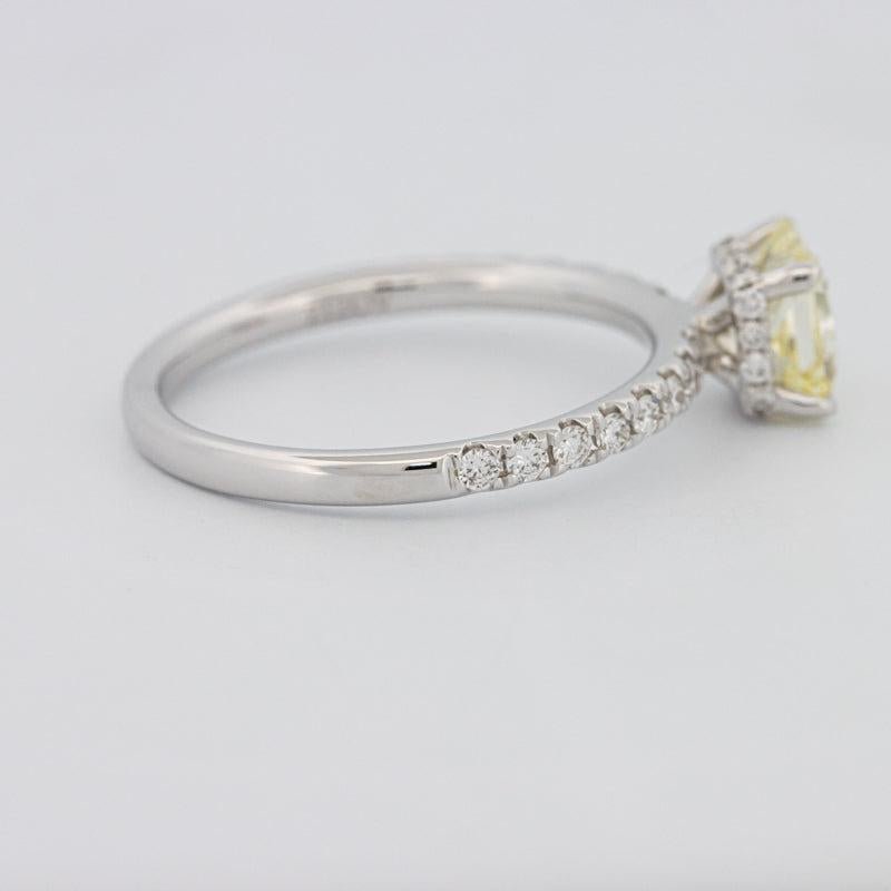1 CT Fancy Yellow Cushion Cut Pavé Solitaire - ZIZOV DIAMONDS