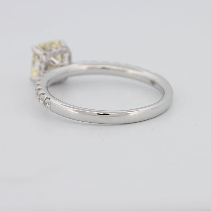 1 CT Fancy Yellow Cushion Cut Pavé Solitaire - ZIZOV DIAMONDS