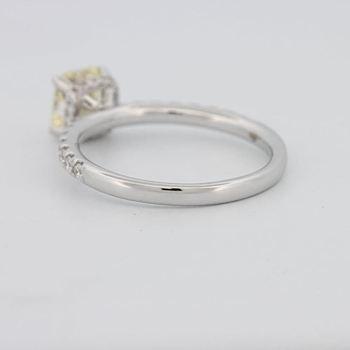 1 CT Fancy Yellow Cushion Cut Pavé Solitaire - ZIZOV DIAMONDS