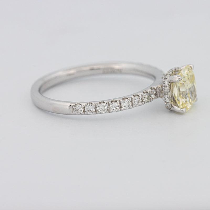 1 CT Fancy Yellow Cushion Cut Pavé Solitaire - ZIZOV DIAMONDS