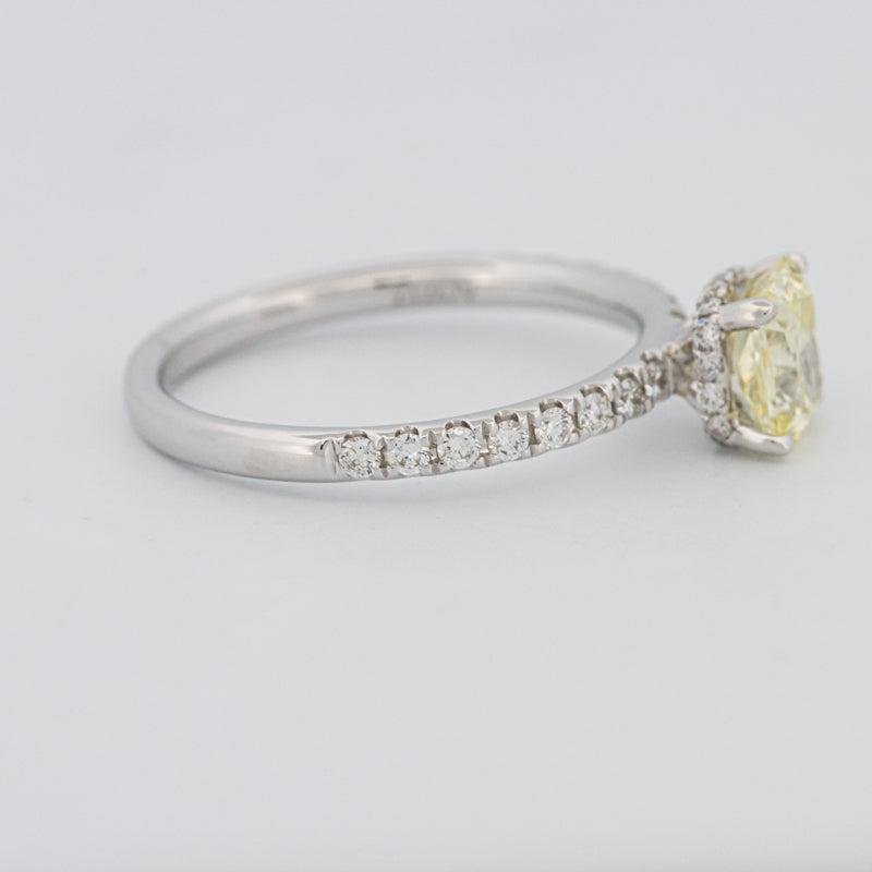 1 CT Fancy Yellow Cushion Cut Pavé Solitaire - ZIZOV DIAMONDS