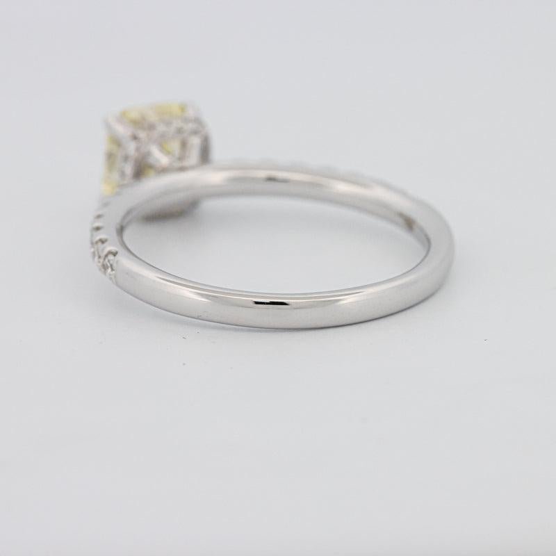 1 CT Fancy Yellow Cushion Cut Pavé Solitaire - ZIZOV DIAMONDS