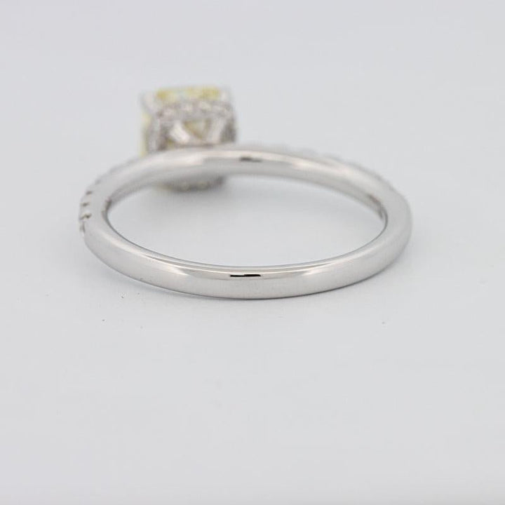 1 CT Fancy Yellow Cushion Cut Pavé Solitaire - ZIZOV DIAMONDS