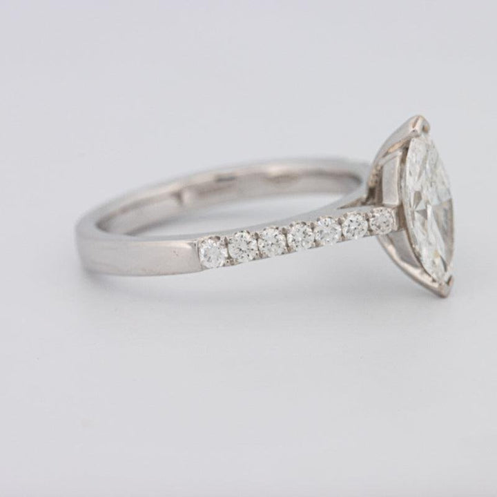 1 CT Marquise Solitaire Pavé Ring - ZIZOV DIAMONDS