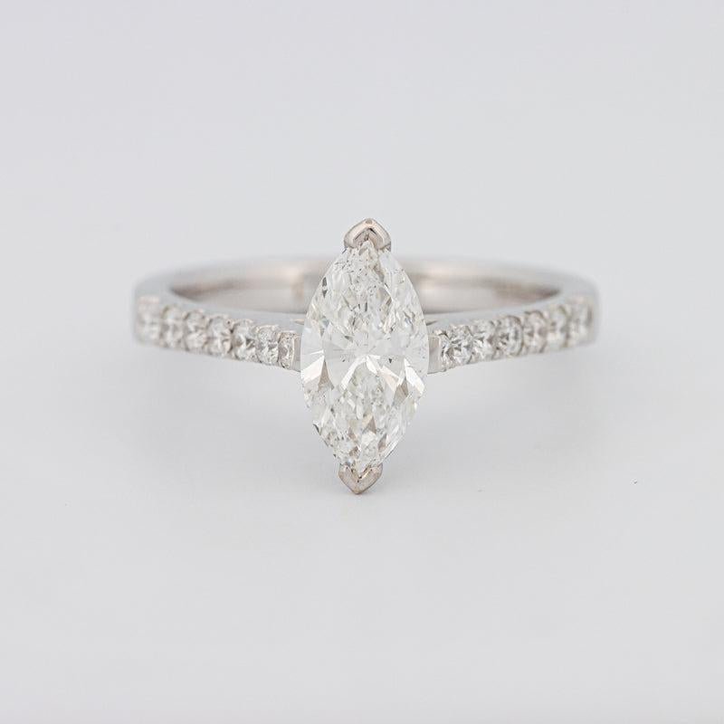 1 CT Marquise Solitaire Pavé Ring - ZIZOV DIAMONDS
