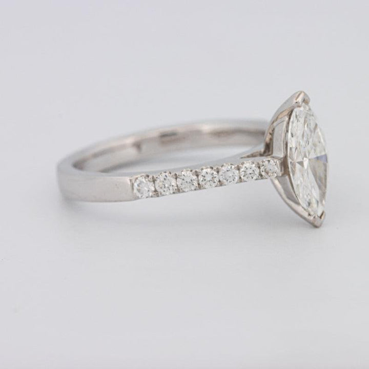 1 CT Marquise Solitaire Pavé Ring - ZIZOV DIAMONDS