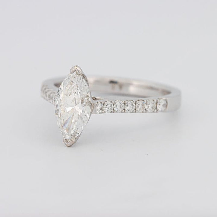 1 CT Marquise Solitaire Pavé Ring - ZIZOV DIAMONDS
