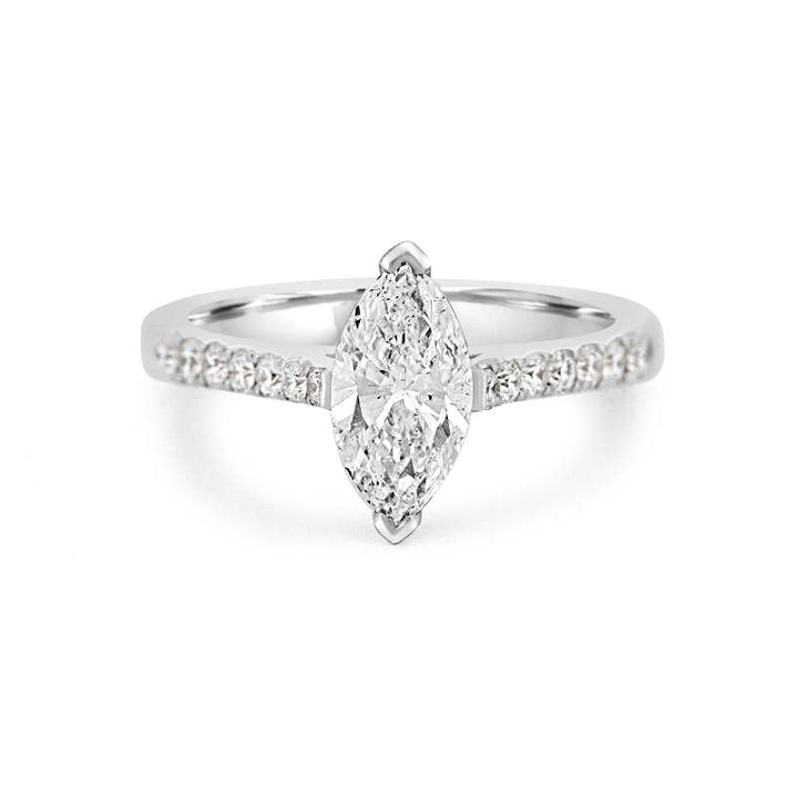 1 CT Marquise Solitaire Pavé Ring - ZIZOV DIAMONDS