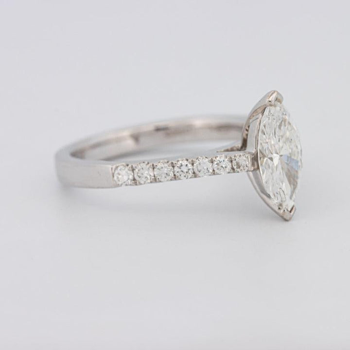 1 CT Marquise Solitaire Pavé Ring - ZIZOV DIAMONDS