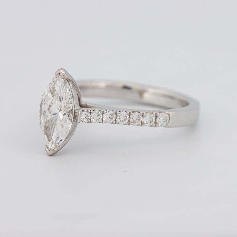 1 CT Marquise Solitaire Pavé Ring - ZIZOV DIAMONDS