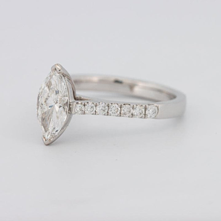 1 CT Marquise Solitaire Pavé Ring - ZIZOV DIAMONDS