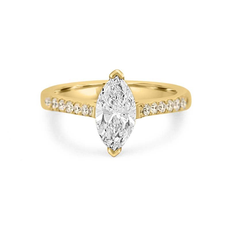 1 CT Marquise Solitaire Pavé Ring - ZIZOV DIAMONDS