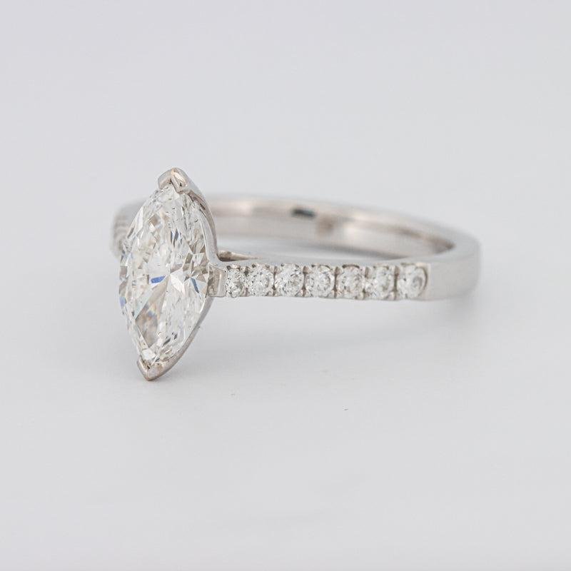 1 CT Marquise Solitaire Pavé Ring - ZIZOV DIAMONDS