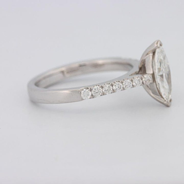 1 CT Marquise Solitaire Pavé Ring - ZIZOV DIAMONDS
