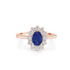 1 CT Oval Blue Sapphire Flower Ring - ZIZOV DIAMONDS
