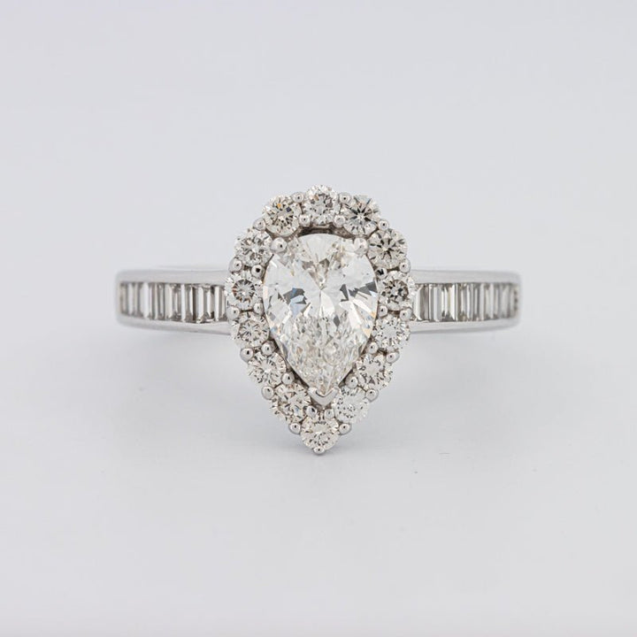 1 CT Pear - shape Halo Solitaire - ZIZOV DIAMONDS