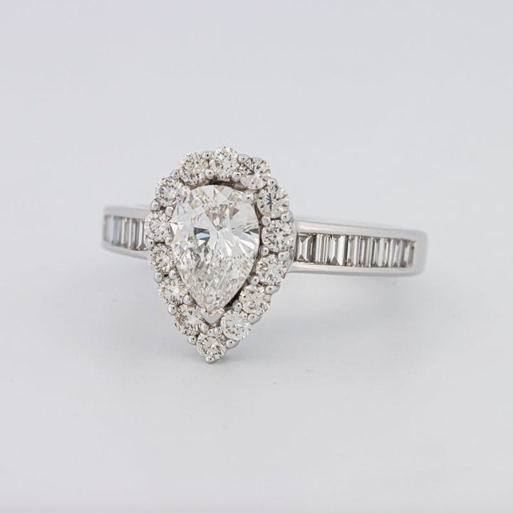 1 CT Pear - shape Halo Solitaire - ZIZOV DIAMONDS