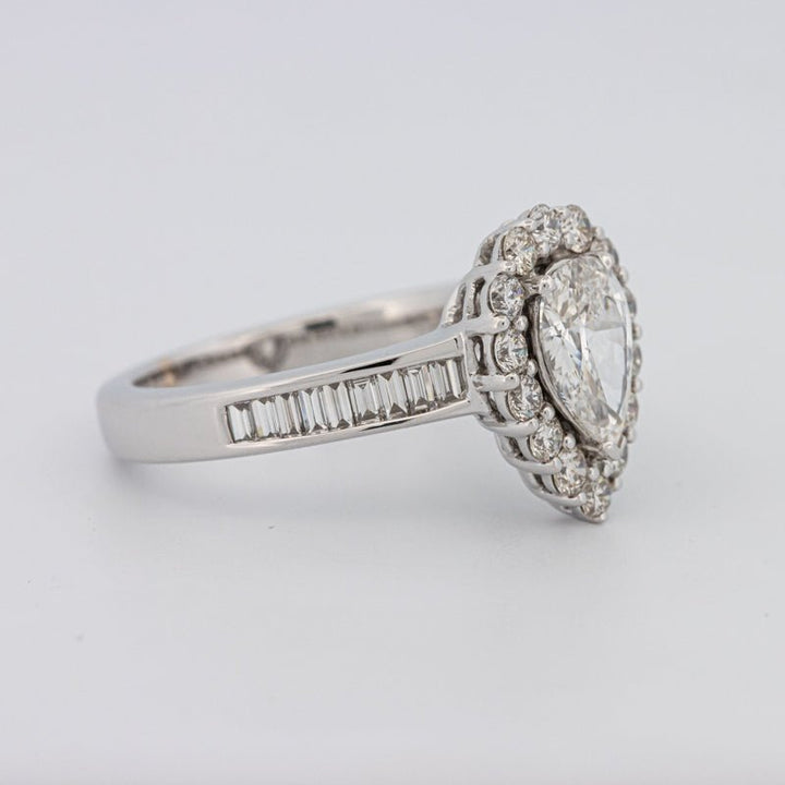 1 CT Pear - shape Halo Solitaire - ZIZOV DIAMONDS