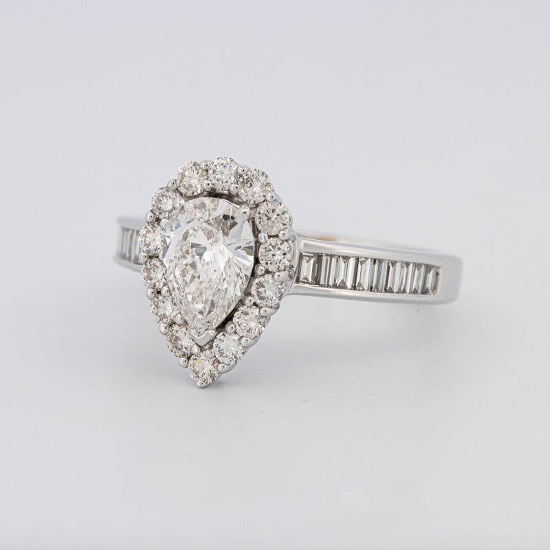 1 CT Pear - shape Halo Solitaire - ZIZOV DIAMONDS