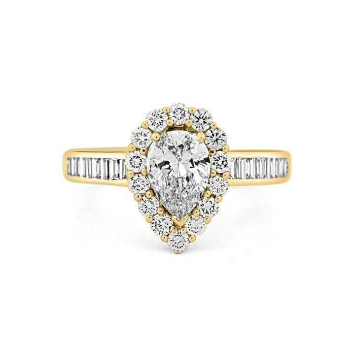 1 CT Pear - shape Halo Solitaire - ZIZOV DIAMONDS