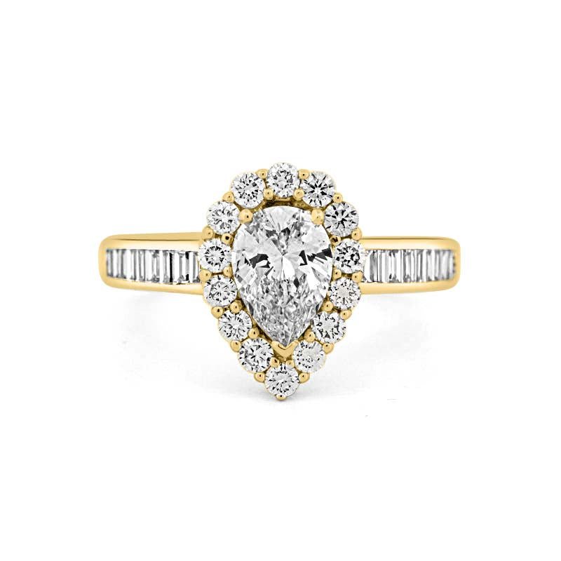 1 CT Pear - shape Halo Solitaire - ZIZOV DIAMONDS