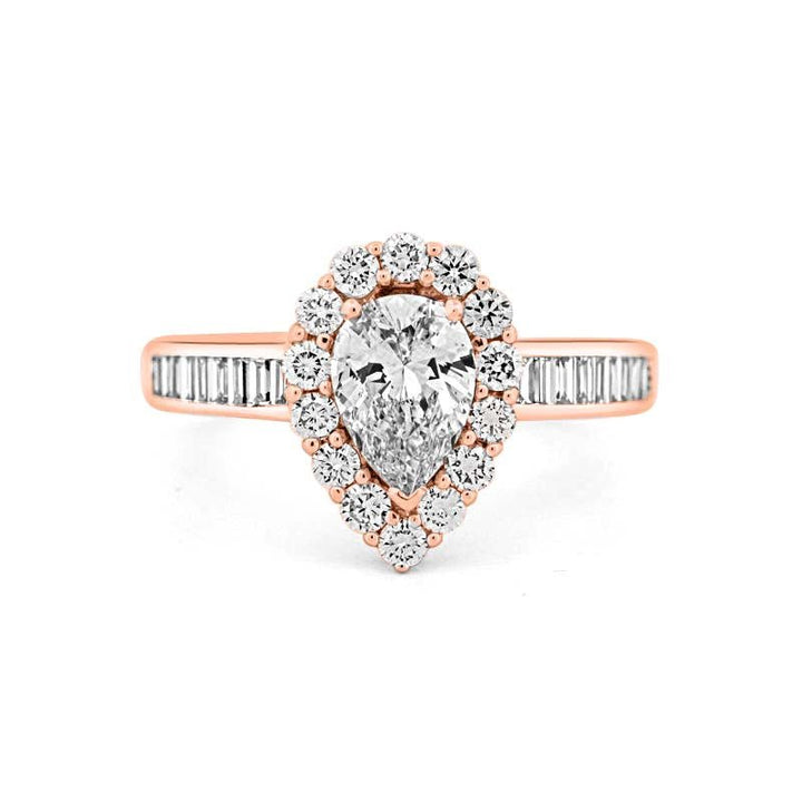 1 CT Pear - shape Halo Solitaire - ZIZOV DIAMONDS