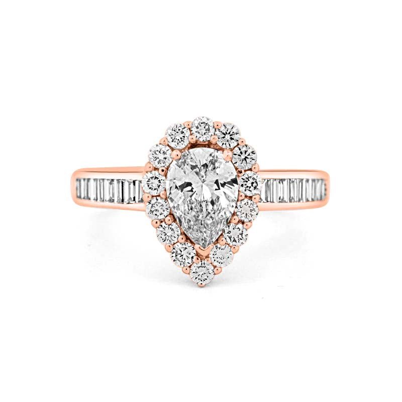 1 CT Pear - shape Halo Solitaire - ZIZOV DIAMONDS