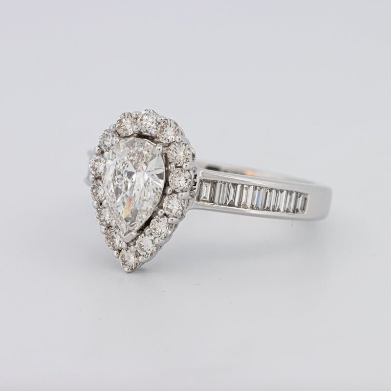 1 CT Pear - shape Halo Solitaire - ZIZOV DIAMONDS