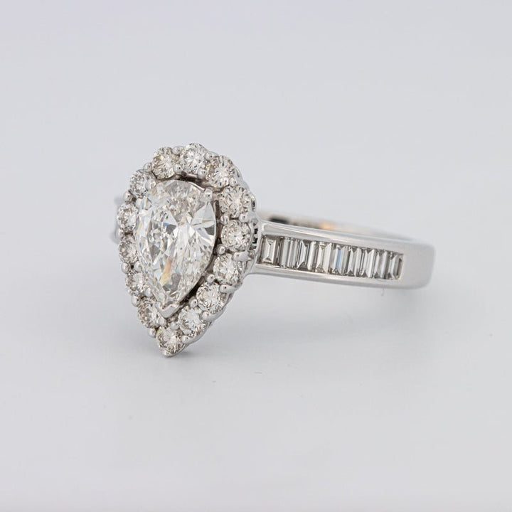 1 CT Pear - shape Halo Solitaire - ZIZOV DIAMONDS