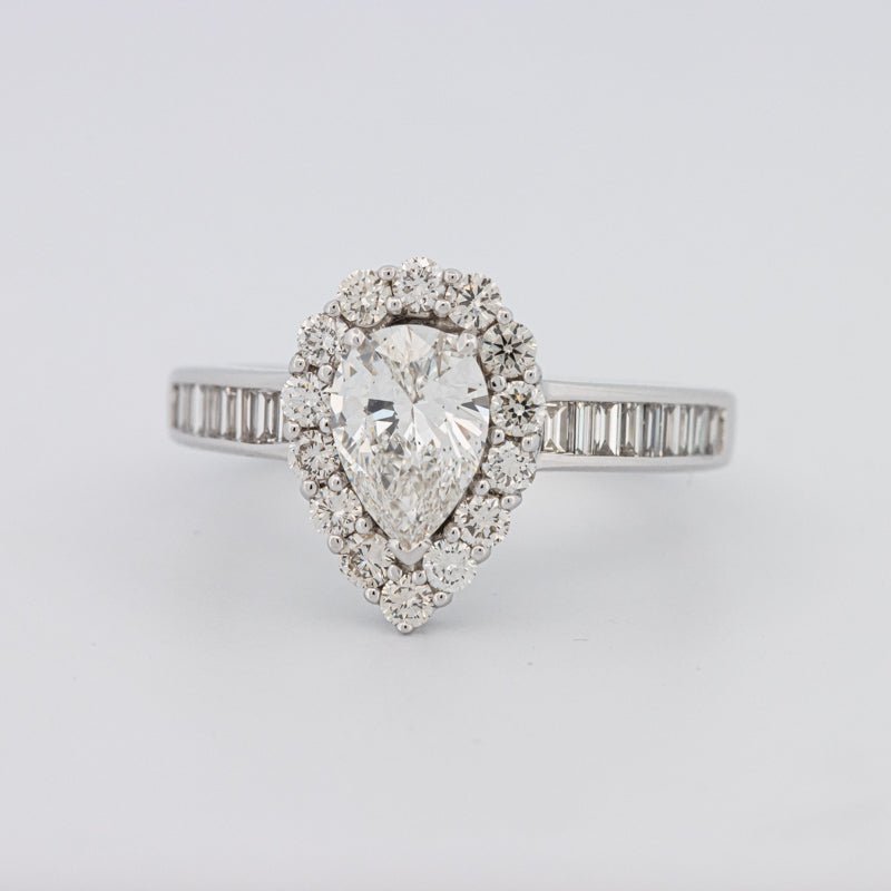 1 CT Pear - shape Halo Solitaire - ZIZOV DIAMONDS