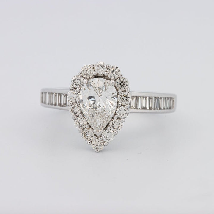 1 CT Pear - shape Halo Solitaire - ZIZOV DIAMONDS